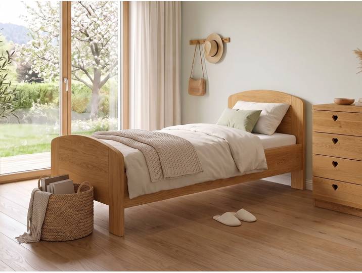 Kinder- und Jugendbett „Kerstin“ Eiche 80 x 190 cm Massivholz Eiche