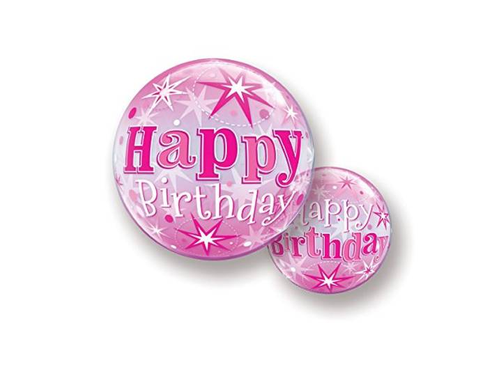 Folat - Happy Birthday Bubbles Ballon Roze 56cm