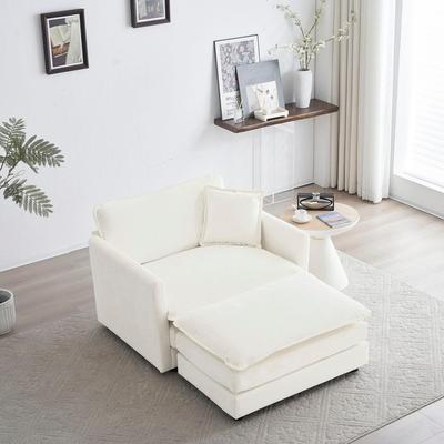 Unbranded "41.4"" Single Sofa and Single Sofa + Footstool Chenille Upholstered Sofa"