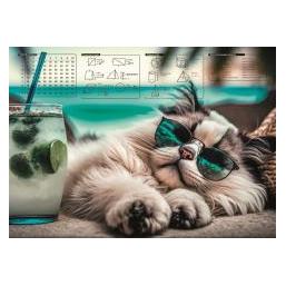 Panta Plast Schreibtischunterlage mit Chillout-Katzenmotiv (69946057)