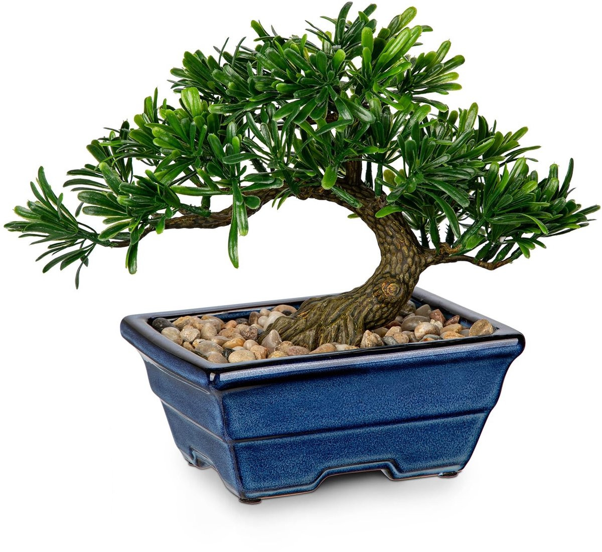 Dailygoods Oairse Kunstmatige Bonsaiboom Jeneverbes met Blauwe Keramische Pot voor Binnen Decoratie