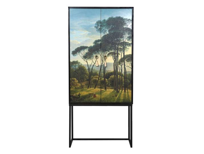 Buffet armoire 2 portes en MDF imprimé forestier