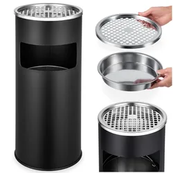 tectake® Standaschenbecher, rund, 30 l, 25 x 61 cm