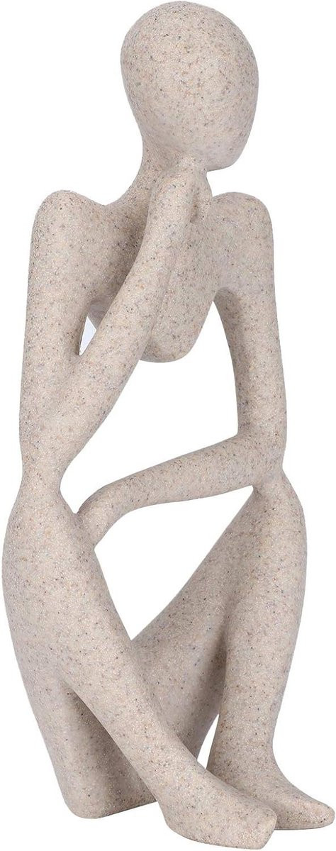 Abstract Standbeeld Denker Beeldje Zwart - 23,7 cm