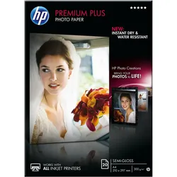 HP Premium Plus Fotopapier seidenmatt A4 (210 x 297 mm) 20 Blatt für Officejet Pro, Deskjet, ENVY (CR673A)