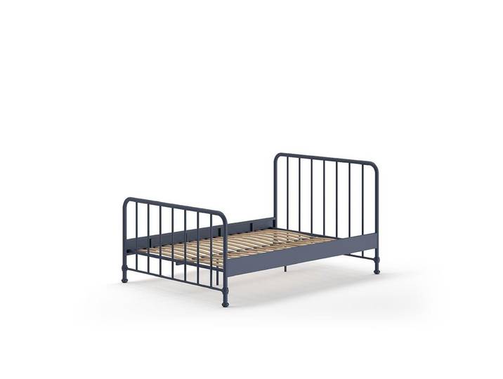 58 aufm Kessel Bettgestell Metallbett Kay 147x207x110 Einzelbett Metall Blau matt (inkl. Versand, Lieferung bis Verwendungsstelle), Liegefläche 140 x 200, stabile Konstruktion, Lattenrost inklusive