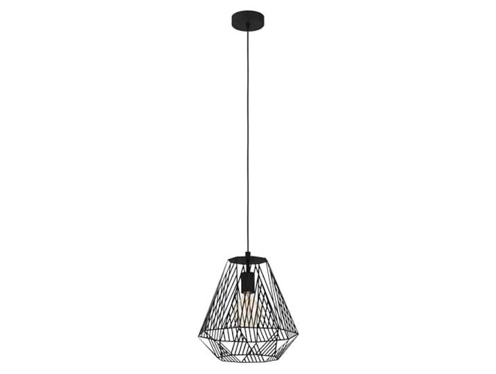 EGLO Hanglamp Stype, 1-lichts pendellamp, eettafellamp van metaal in zwart