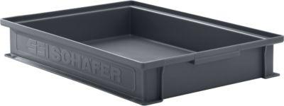 Stapelkasten Serie 14/6-2F, aus PP, ESD-leitfähig, Inhalt 8 L, schwarz