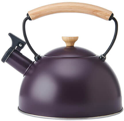 La Cafetiere 1.6L Whistling Kettle Purple with Wood Handle