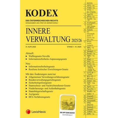 KODEX Innere Verwaltung 2025/26 - inkl. App, Taschenbuch von , LexisNexis Verlag ARD ORAC GmbH, 978-3-7007-8934-5