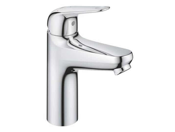 GROHE Swift Mitigeur Monocommande Lavabo\, Economie d'Eau\, Ouverture Eau Froide\, Taille M\, Vidage Clic Clac\, Installation Facile\, Chromé\, 24329001