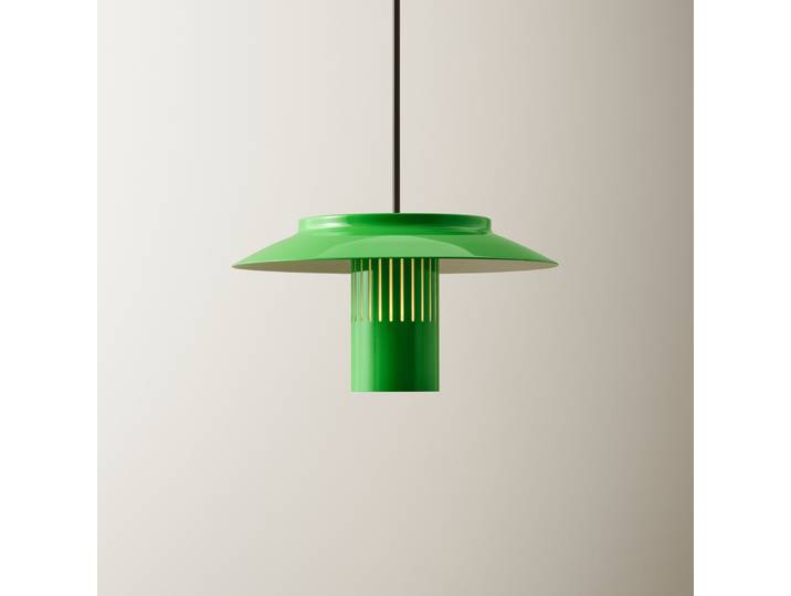 Suspension Lille 24, verte, aluminium, Ø 24 cm - Pholc - Cuisine - Design - À ampoule unique