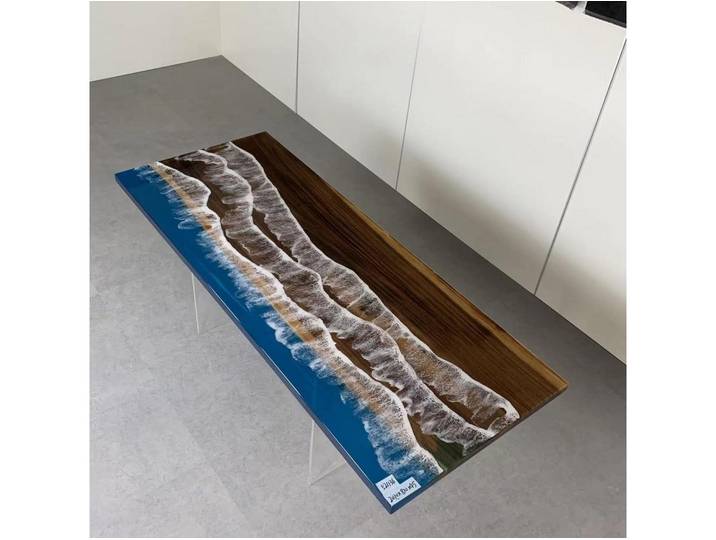 JVmoebel Esstisch Designer Epoxy Tisch aus Nussbaum mit einzigartigem Farbkontrast (Packung, 1-St., Tisch), Made in Europa