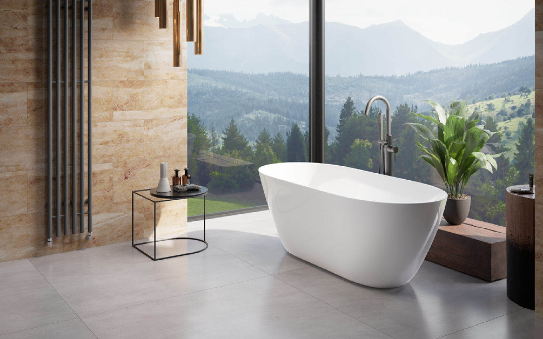 ECOLAM exklusive freistehende Badewanne Standbadewanne moderne Wanne freistehend Moya 160x70 cm + Ablaufgarnitur Click Clack Design Mineralguss