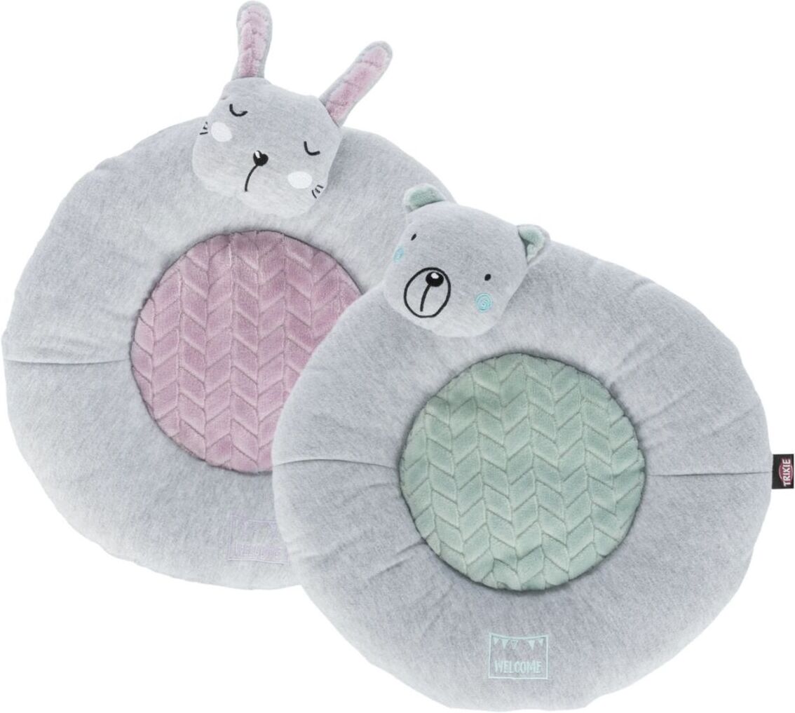TRIXIE Junior Liegematte Hase, Ø 40 cm, hellgrau / flieder