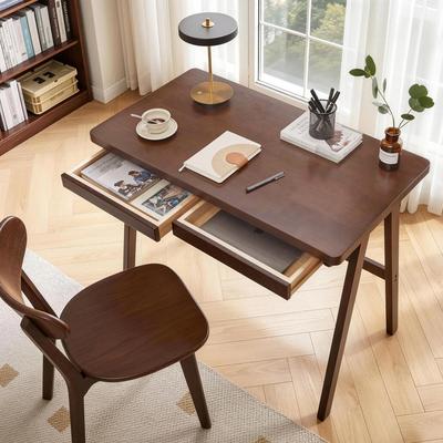 100% Solid Rubber Wood Computer Desk,Standard Thick Home Office Study Table