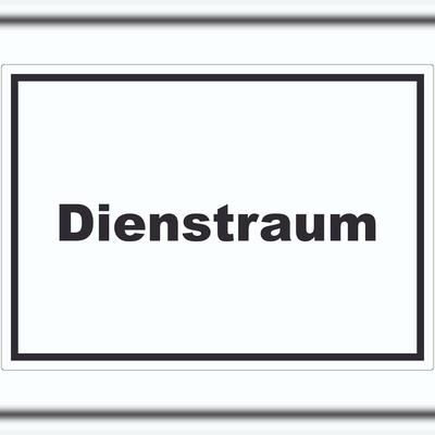 HB-Druck Dienstraum Aufkleber mit Text Büro waagerecht A0 (841x1189mm)
