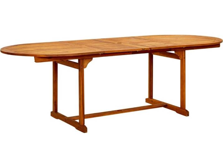 vidaXL Garten-Esstisch (160-240)x100x75 cm Massivholz Akazie