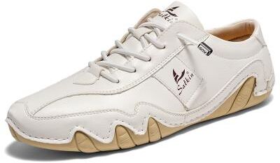 LightInthebox Men's Green Casual Faux Leather Sneakers with Unique Stitching and Lace-Up Design, Comfortable and Stylish for Everyday Wear