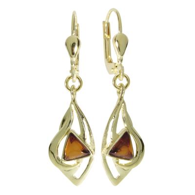 Paar Ohrhänger OSTSEE-SCHMUCK "- Sadie - Gold 333/000 - Bernstein" Gr. 35, gold (gold 333, goldfarben, gelb), Ohrringe, Damen, 35, Gelbgold 333