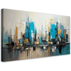 LEINWANDBILD Gebäude und Wolkenkratzer Abstraktion 100x50cm