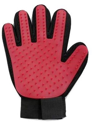 Uplift Picks Silicone Pet Grooming Gloves For Hair Removal And Daily Shedding Control red (right)