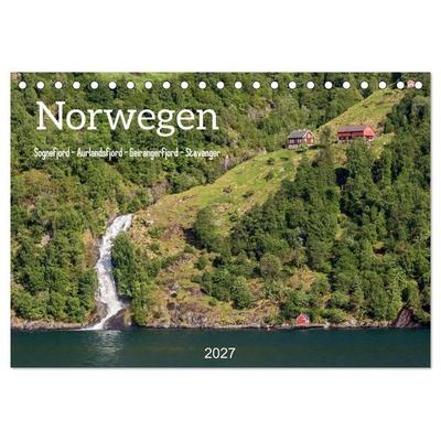 Norwegen. Sognefjord - Aurlandsfjord - Geirangerfjord - Stavanger (Tischkalender 2027 DIN A5 quer), CALVENDO Monatskalender