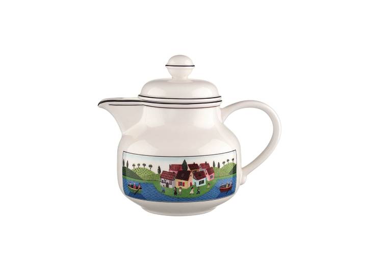 Teekanne VILLEROY & BOCH Teekanne Design Naif 900 ml bunt , bunt, Kannen, Teekanne