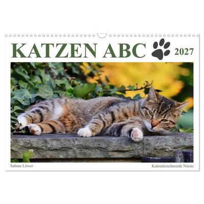 Katzen ABC (Wandkalender 2027 DIN A3 quer), CALVENDO Monatskalender