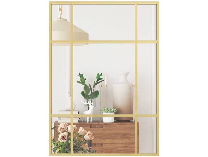 Miroir mural rectangulaire HOMCOM, 70x50 cm, miroir de fenêtre avec cadre en métal, décoratif pour salon, chambre à coucher