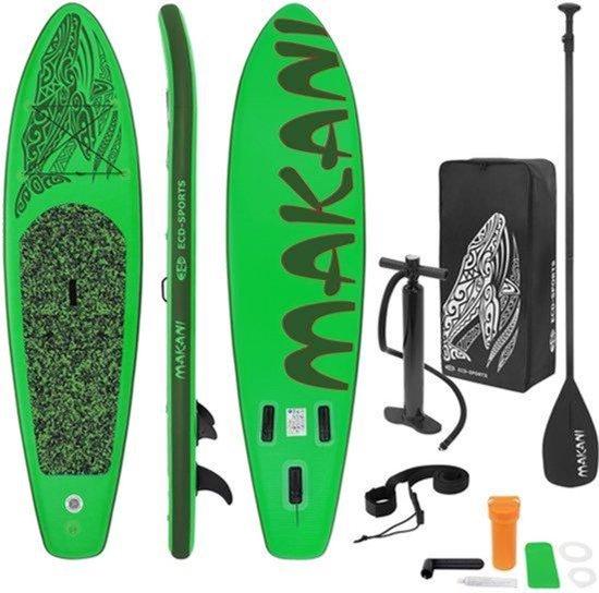 Aufblasbares SUP-Board, 320 cm, Grün - 15 cm Dicke - PVC-Material - Rutschfeste EVA-Beschichtung - Allround-Stand-Up-Paddle-Board