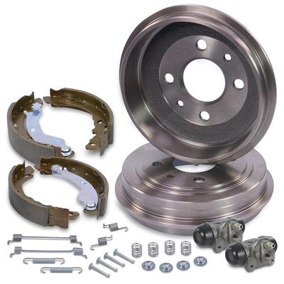 Atec 2x Bremstrommel+Backen+Zylinder+Zubehör [Hersteller-Nr. 40579937] für Ford, Fiat