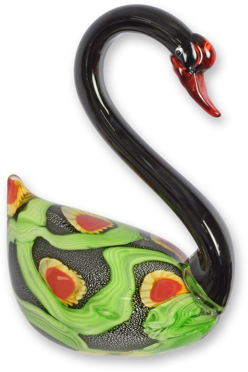 Wexdeco Murano stijl glazen zwaan decoratiebeeld voor op tafel