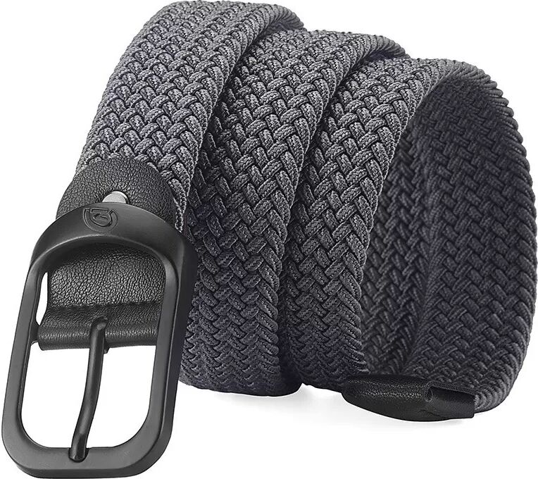 INF Herren Elastischer Gewebter Gürtel - 110 cm Verstellbarer Canvasgürtel mit Schnalle Grau