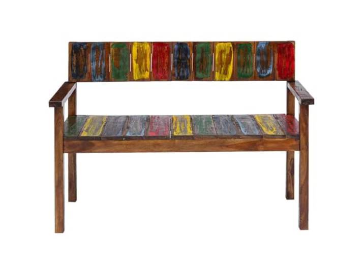 TEKGHUT Esszimmerstühle 4 STK Altholz Massiv Vintage Holz Handgefertigt, Massivholz, Teak Mangoholz Buche, Vintage-Stil, max. 110 kg pro Sitzplatz, Unikat