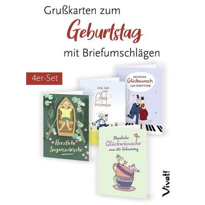 4er-Set Grußkarten »Herzliche Segenswünsche zum Geburtstag«, Nonbook von , St. Benno