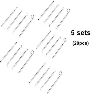 Trendy Discount Goods Stainless Steel Dental Hygiene Kit, Tartar Scraper, Plaque Remover, Scaler, Teeth Cleaning Tool Set For Oral Care set 3