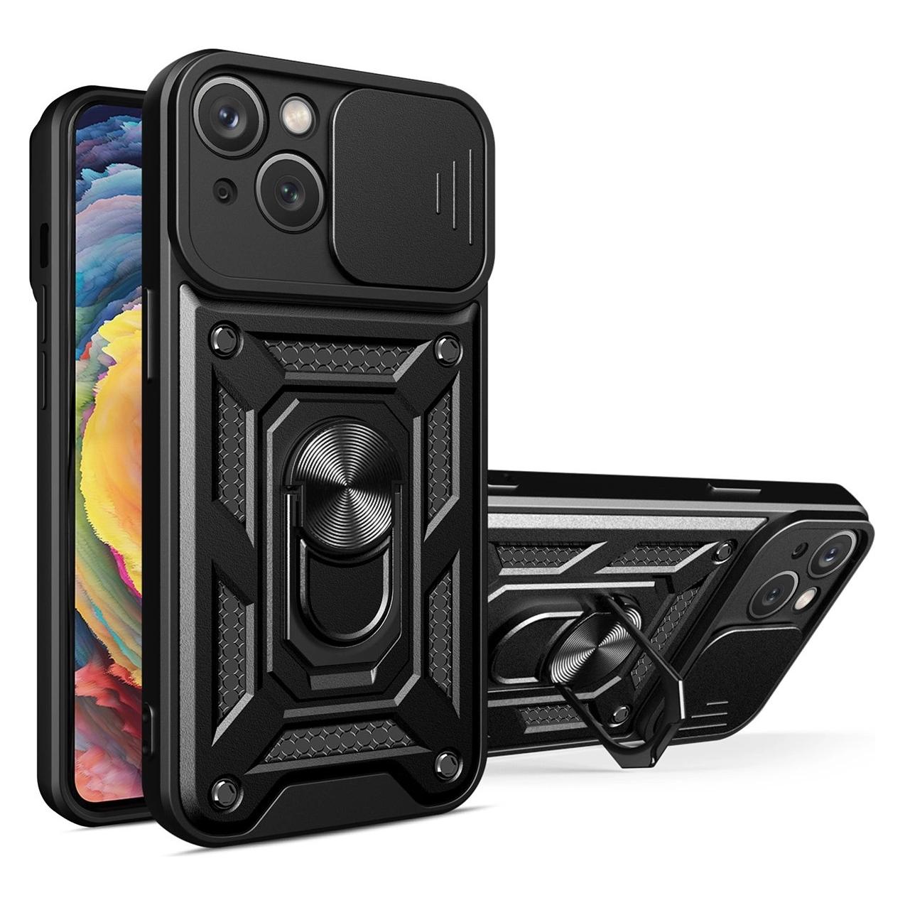 Hurtel Hybrid Armor Camshield Hülle für Motorola Moto G62 5G gepanzerte Hülle mit Kameraabdeckung schwarz (Motorola Moto G62 5G) (1404978613)