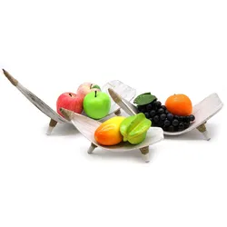 Coconut Leaf Fruit Bowl Set - Whitewash