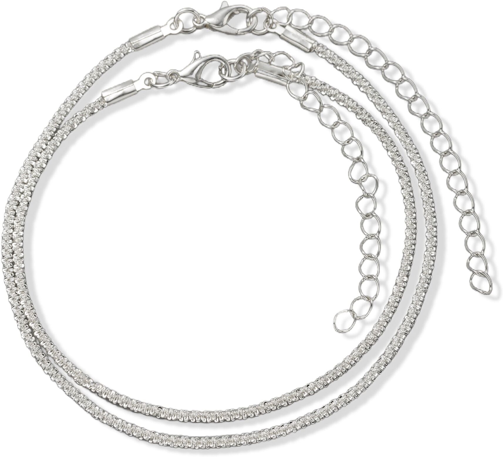 Fußketten Set "Schmuck Geschenk Kupfer Körperschmuck Fußschmuck", silberfarben, ANISTON JEWELRY & WATCHES, Fußketten, Damen, Kupfer, Made in Germany