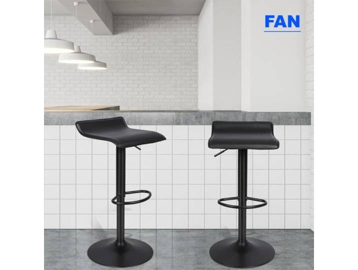 FAN Set de 2 TABOURET DE BAR chaises bistrot (noir)