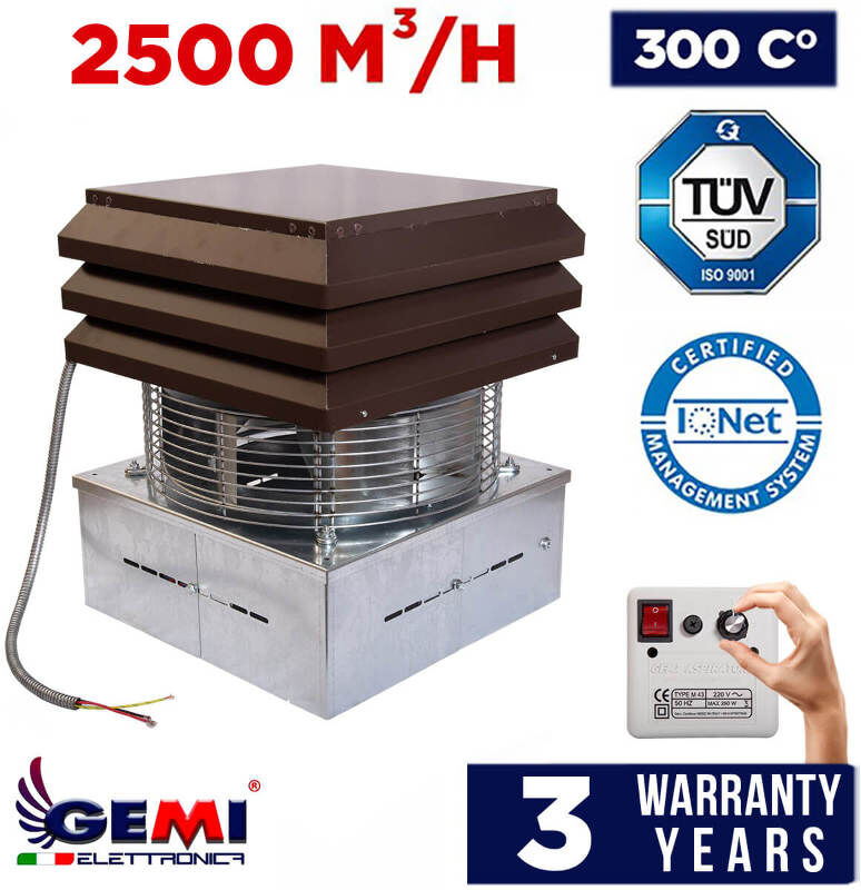 Gemi Elettronica Chimney Fan Electric Flue Chimney Fan Standard Model, Smoke Extractor For Fireplace Bbq Wood Stove Thermo Stove Draft Booster Gemi