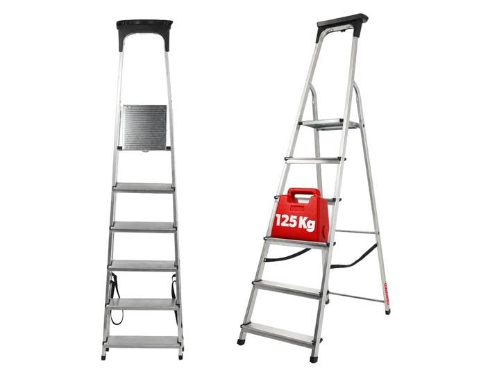 KADmankind-Échelle en Aluminium Pliable avec Crochet, Étagère de Bain Domestique Résistante, 6 Pièces, 125kg