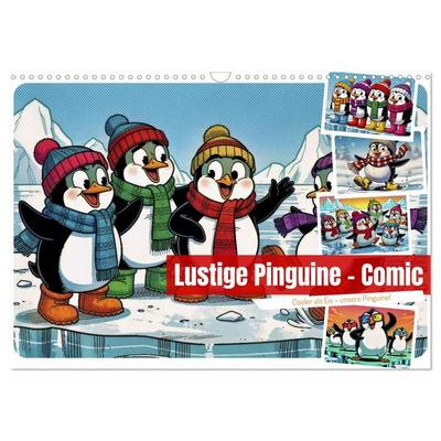 Lustige Pinguine - Comic (Wandkalender 2027 DIN A3 quer), CALVENDO Monatskalender