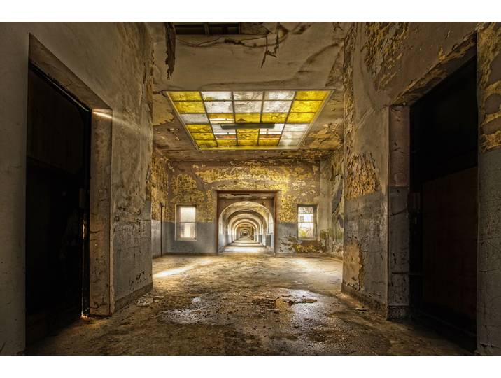 Fototapete PAPERMOON Photo-Art PAUL BOOMSMA, LABYRINTH-SCHULE , bunt, B:4m L:2,6m, Vlies, Tapeten, Fototapete