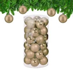 Relaxdays Weihnachtskugeln im 30er Set Creme,Silber