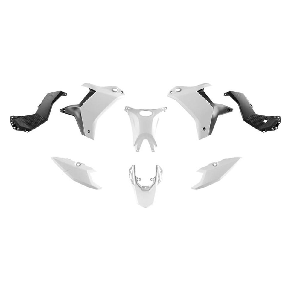 Racetech (RTECH) KUNSTSTOFFSATZ (OHNE VORDEREN KOTFLÜGEL) T7 YAMAHA TENERE 700 '25-'26 FARBE WEISS / SCHWARZ (KITT70-BN2-025)