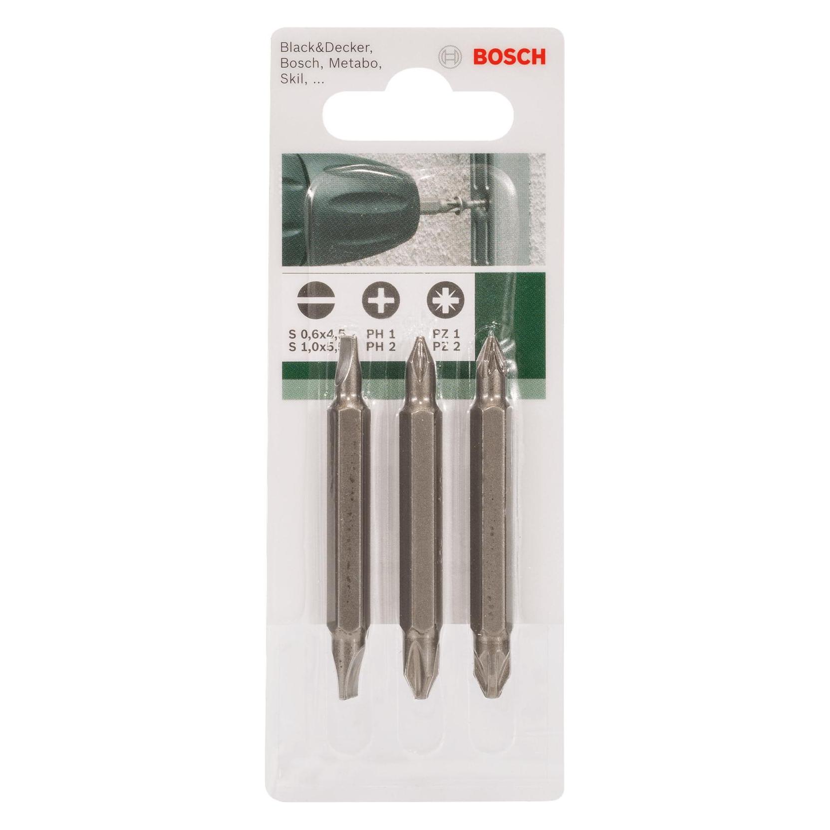 Bosch Zubehör 3tlg. Doppelklingen-Set, gemischt (S, PH, PZ) (Kreuz Phillips PH, Kreuz Pozidriv PZ) (2609255960)