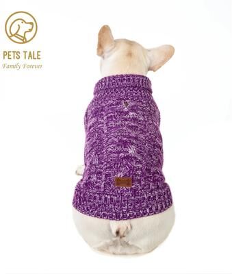 Inspired Living Cozy Knitted Dog Sweater For Warm Winter Pet Style purple xl