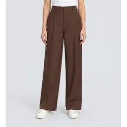 Berwich für Damen. fa1755x Hose Serena Crop braun (38), Lässig, Wolle, Klassisch